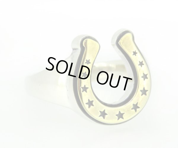 【馬蹄/星】ホースシュー スター リング（シルバー×ブラス） /AQUA SILVER（アクアシルバー）