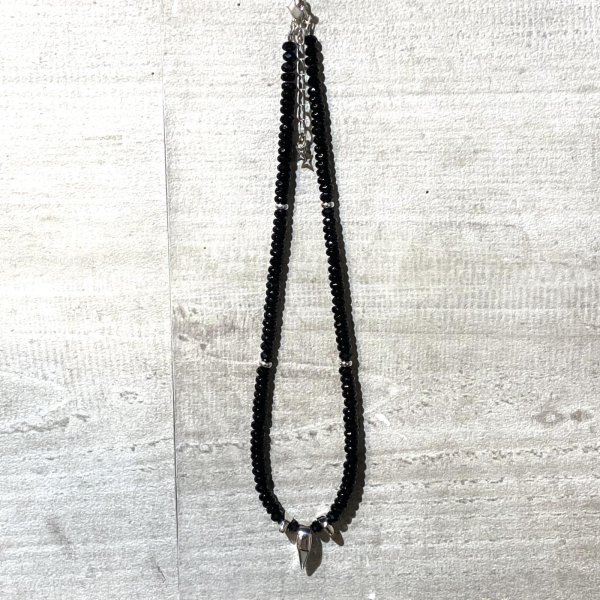 【FTISLAND イ・ホンギさん着用】gravel crow onyx necklace(M) / ELMUNDO(エルムンド) ストーンネックレス シルバ-925 メンズ