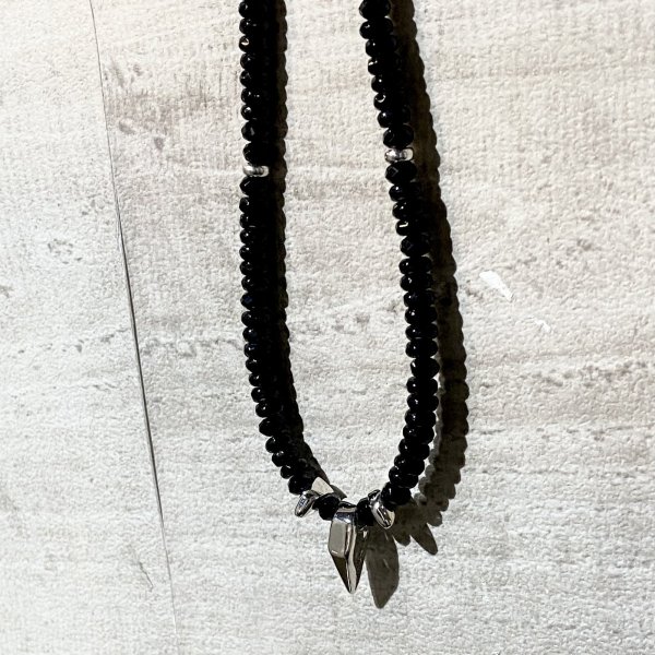 【FTISLAND イ・ホンギさん着用】gravel crow onyx necklace(M) / ELMUNDO(エルムンド) ストーンネックレス シルバ-925 メンズ