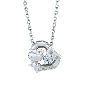 画像: ハローキティ サンリオキャラクターズ ダンシングストーン ネックレス シルバー SAKT-N004RD