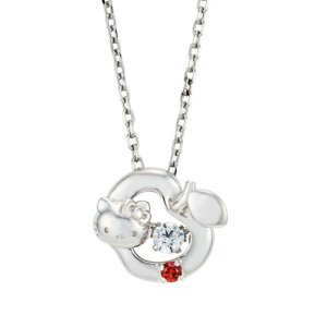 画像: ハローキティ サンリオキャラクターズ ダンシングストーン ネックレス シルバー SAKT-N006LM