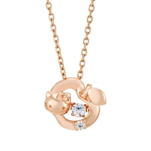 画像: ハローキティ サンリオキャラクターズ ダンシングストーン ネックレス シルバー SAKT-N006PG