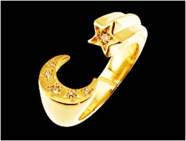 画像1: LUNA ESTRELLA RING TYPE A GD｜Crescent Luna/クレセントルナ